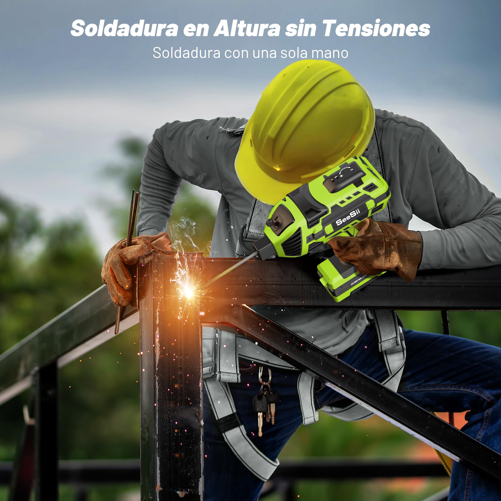 SEESII 220 V Soldador al Arco - FA202G Soldador Eléctrico Arco de Mano con IGBT y Ajuste Variable de Corriente para Varilla de Soldar 2,4 mm - 3,2 mm