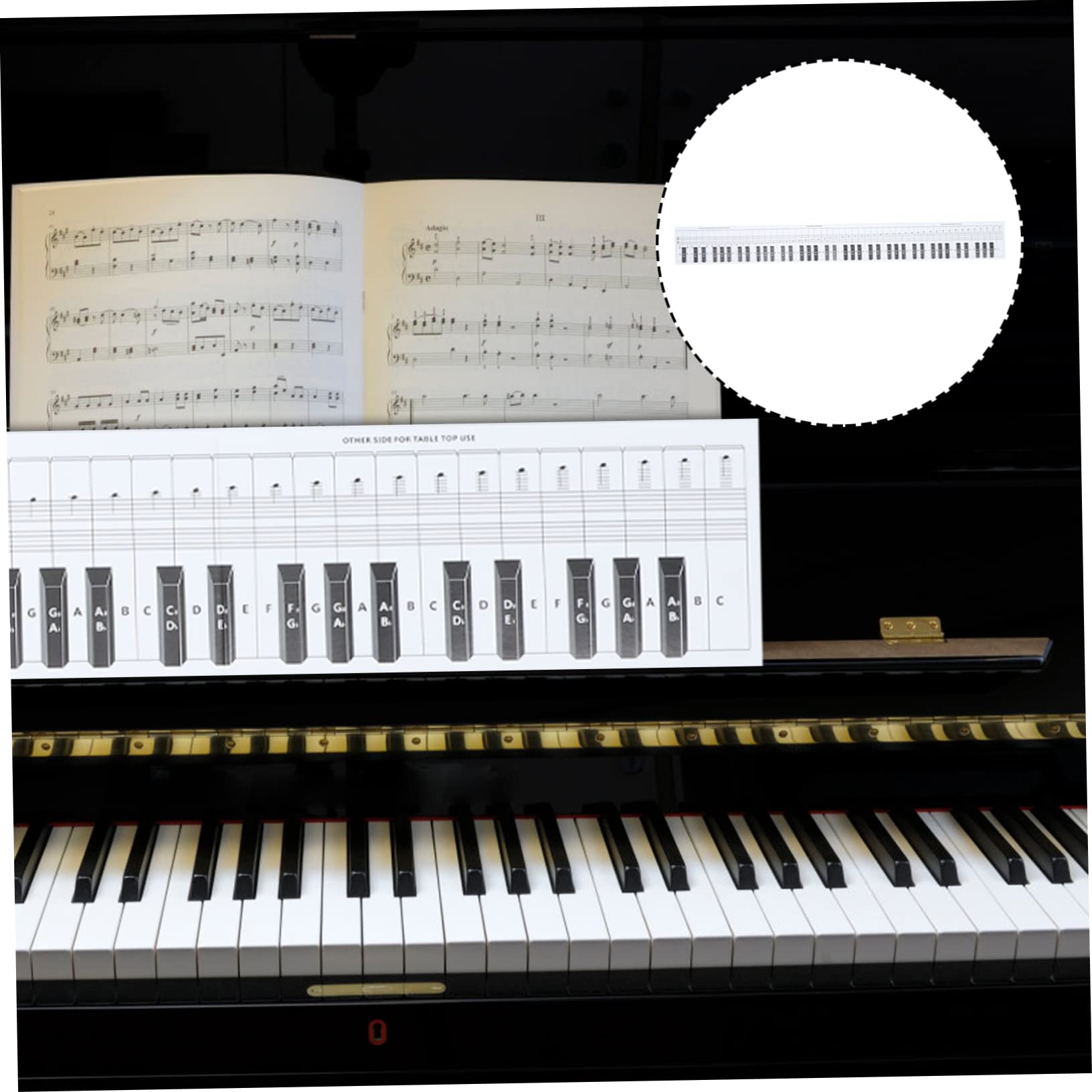 Alasum 3piezas Guía De Práctica Para Teclado De Piano De Teclas Cartel De Referencia Para Estudiantes y Profesores Material Diseño Portátil Color