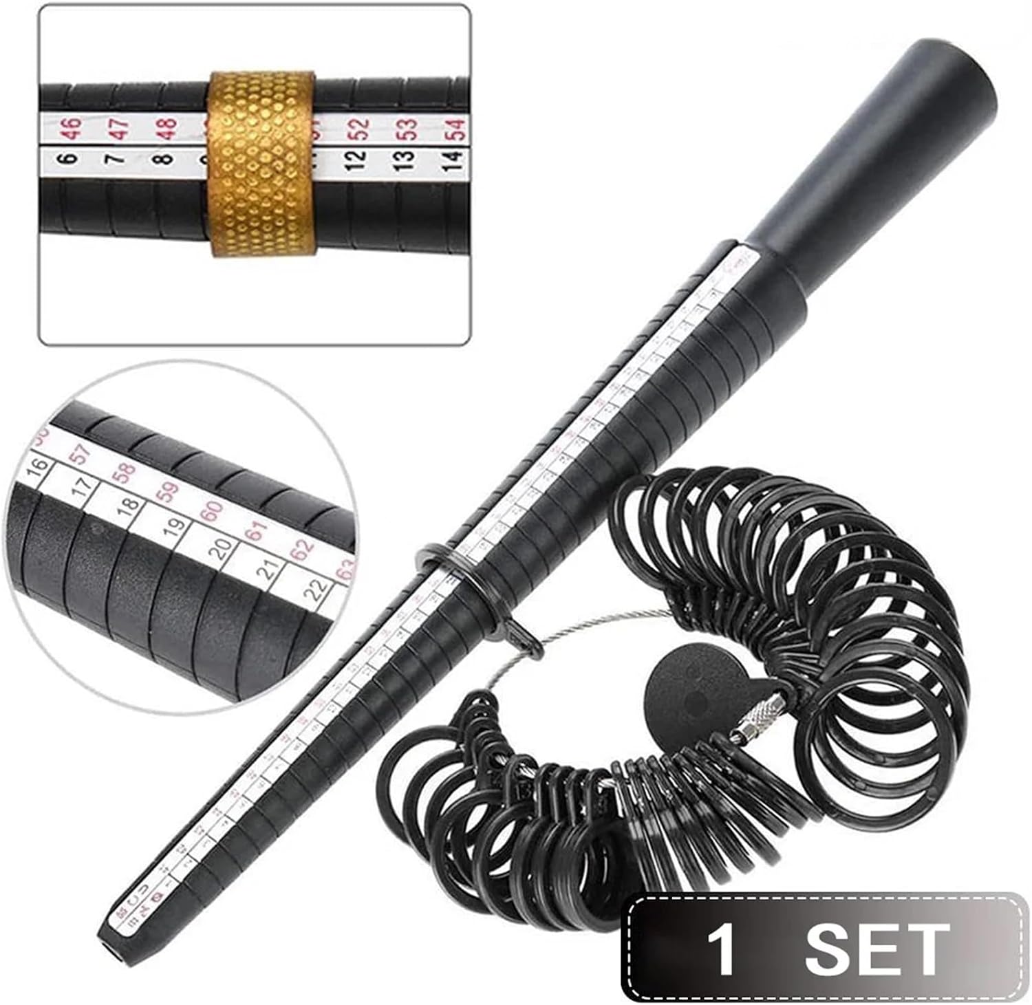 Ring Sizer Measuring Tool Plastic Ring Sizer Kit-Multi-Size Gauges Measuring Tool(4 Set)