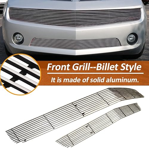 Miniatura 4 de Rejilla delantera compatible con Chevy Camaro LT/LS V6 Phantom 2010-2013, pero no para 1LT V6, no para SS/1SS/2SS/ZL1 V8 pulido Billet Grill