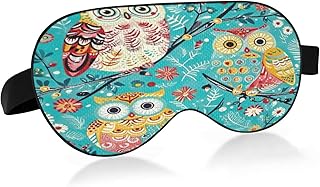 Nesatuwa Cute Owls Sleeping Eyes Mask with Adjustable Strap,Breathable Blackout Comfortable Sleeping Eye Mask for Men&Women