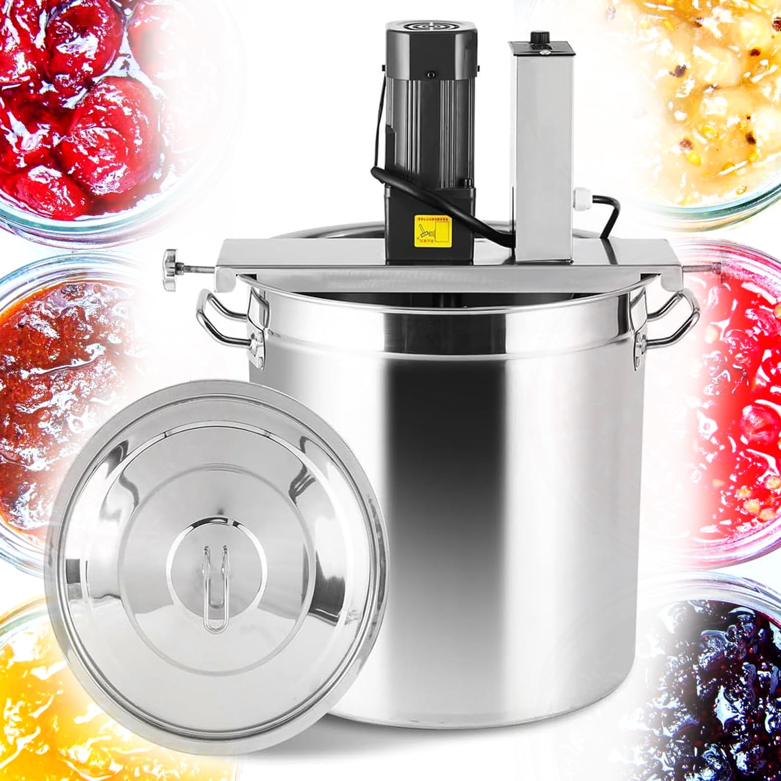 Agitador eléctrico de olla, mezclador de velocidad ajustable con raspador de 4 cuchillas para cocinar, mezclador de mortero portátil para 20L/50L/90L, herramienta ideal para mezclar alimentos