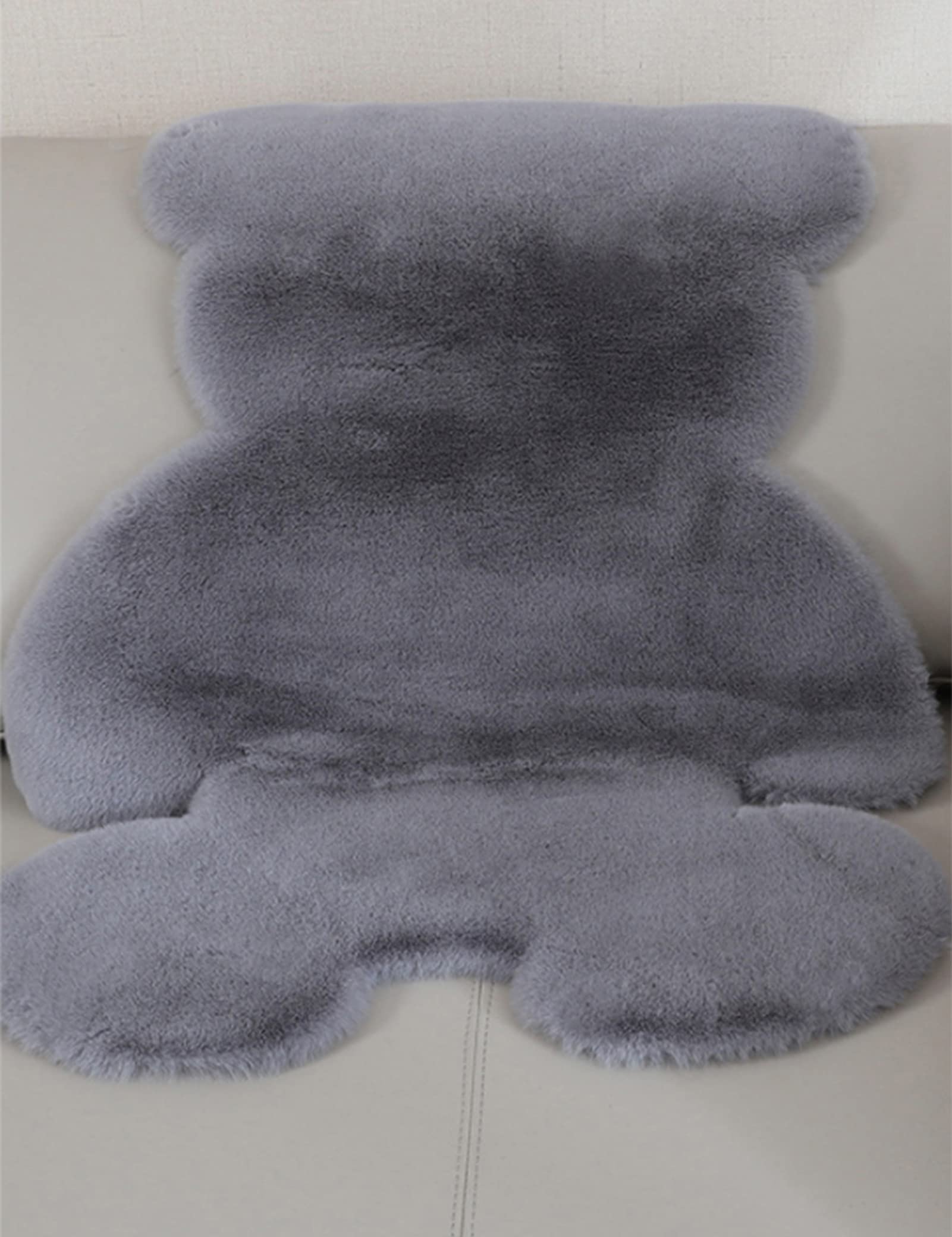 Flauschiger Teppich, weicher Kunstfell-Teppich, rutschfester Dekor, Schaffell-Teppich für Wohnzimmer, Schlafzimmer, Nachttisch (grau)