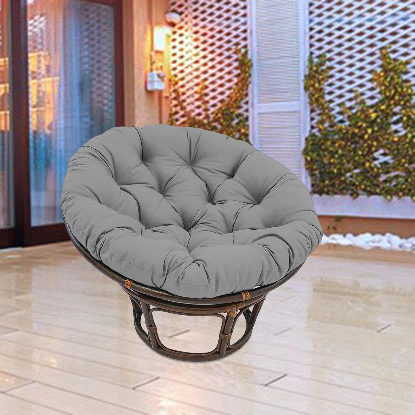Baoblaze Gartenstuhl Kissen, 60 cm Rundes Sitzkissen, Gemütliches Stuhlauflage, Abnehmbar Sitzkissen Outdoor/Indoor, Stuhlauflagen für Schlafzimmer, Familienzimmer, Kissen für Hängesessel, Dunkelgrau
