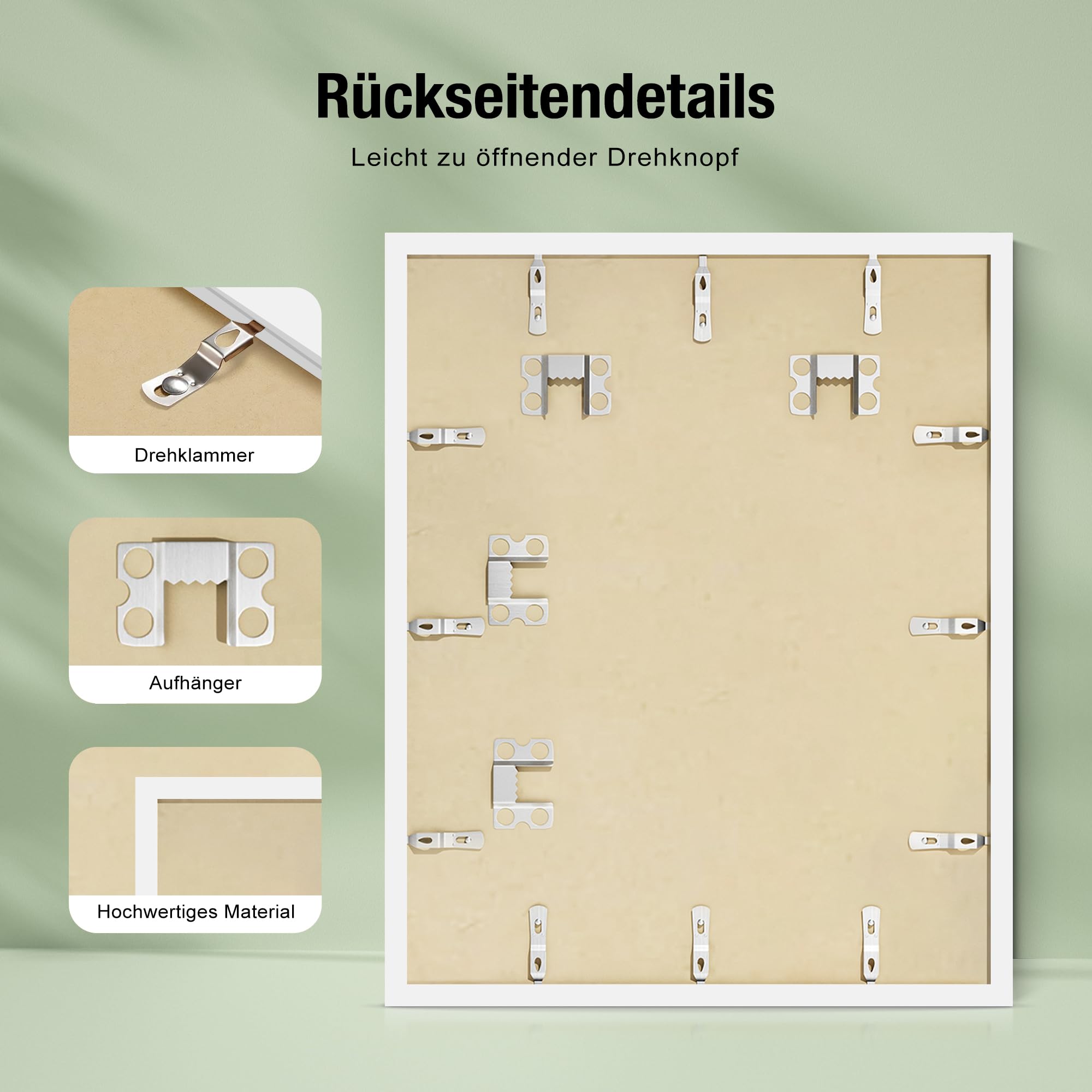 Tinkeps Bilderrahmen 40x50 cm Weiß 3er Pack, MDF – Ansicht 7