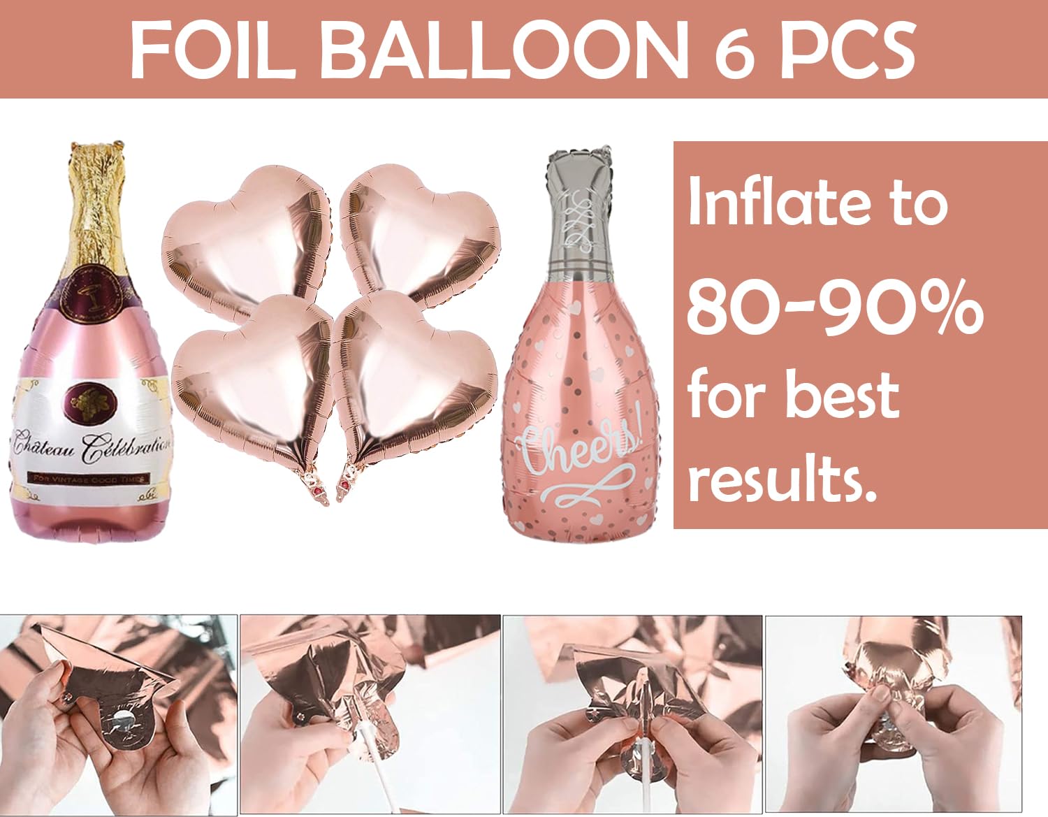 Party Propz Bride To Be Decoration Set Combo -50Pcs Bachelorette Party Decorations | Bridal Shower Decorations Kit | Heart Foil Balloons For Decoration | Bride To Be Sash and Crown | Confetti Balloons 4
