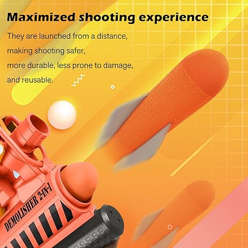 Miniatura 10 de Dardos de cohetes de recarga de misiles, lanzador dispara, balas de espuma compatibles con juguete lanzador de misiles Nerf (naranja, 10 unidades)