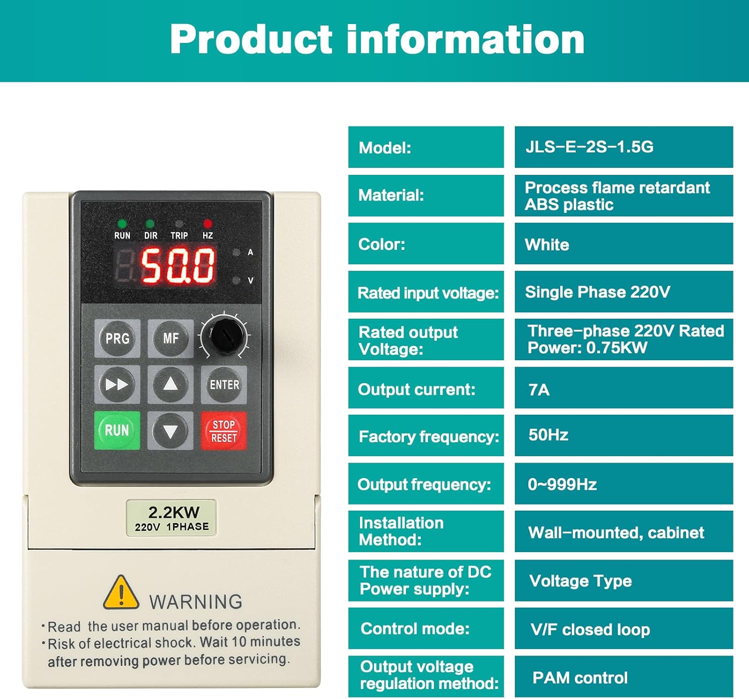 Product Information Table on VFD