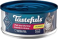 Vista 19 de Blue Buffalo Tastefuls - Paquete variado de alimento húmedo natural para gatos, atún, pollo y pescado y camarones en hojuelas en salsa, latas de 5.5