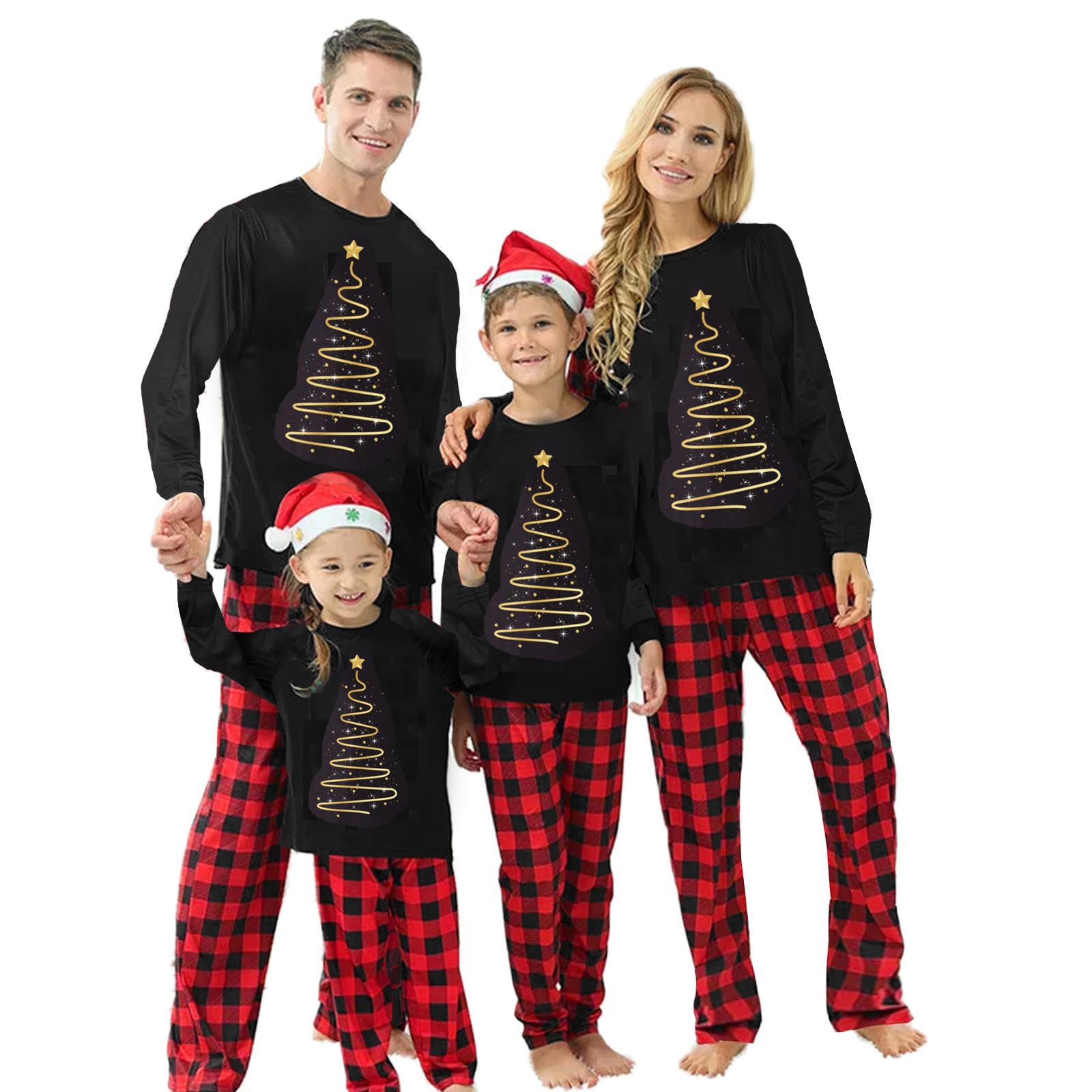 LWXQWDS Christmas Family Pajamas Matching Sets Xmas Sleepwear for Women Men Kids Holiday Home Pajamas Set