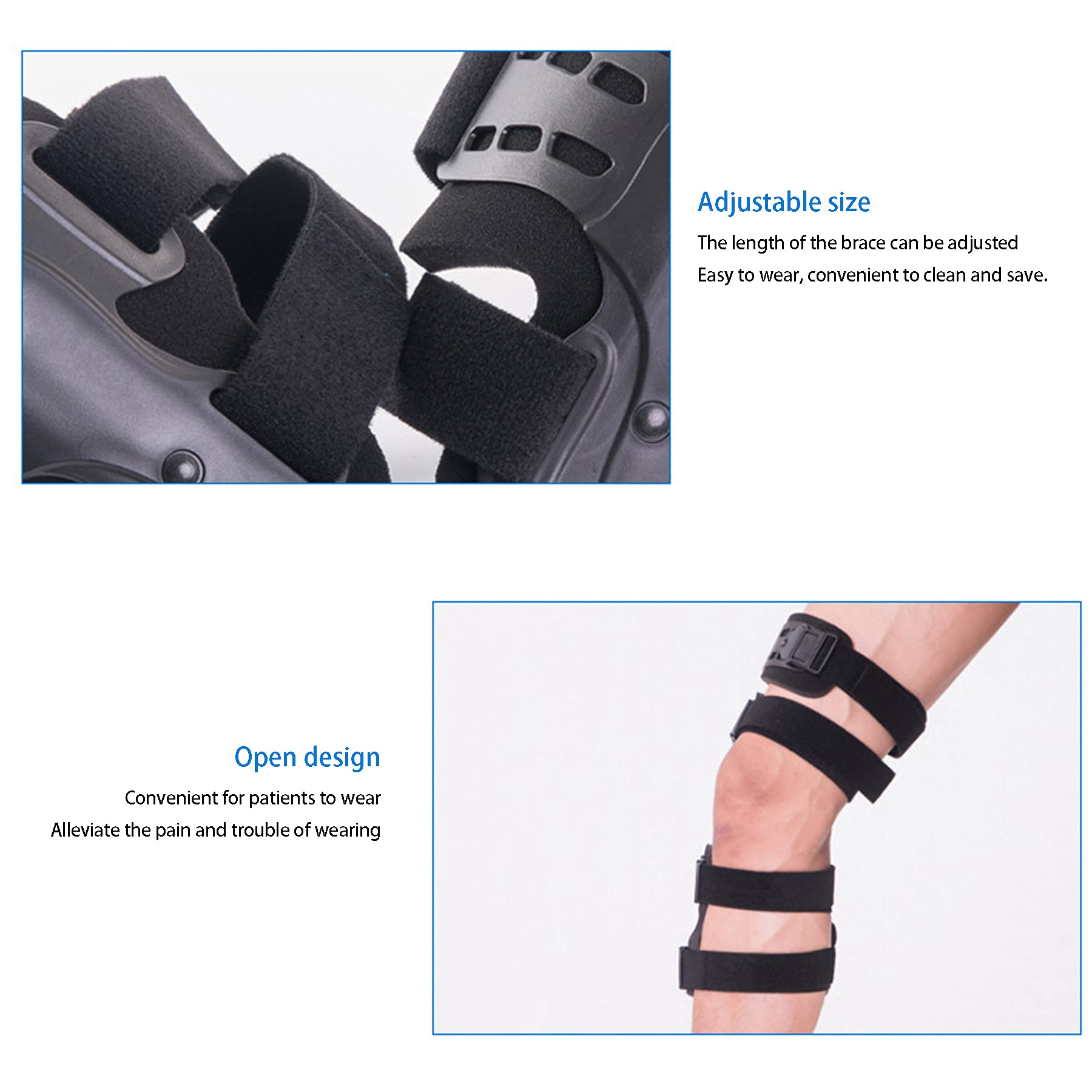 Rodillera con bisagras ROM para Artritis ACL PCL Desgarro de menisco Osteoartritis Recuperación postoperatoria Soporte de recuperación Ajustable Estabilizador de Pierna se Adapta,Left