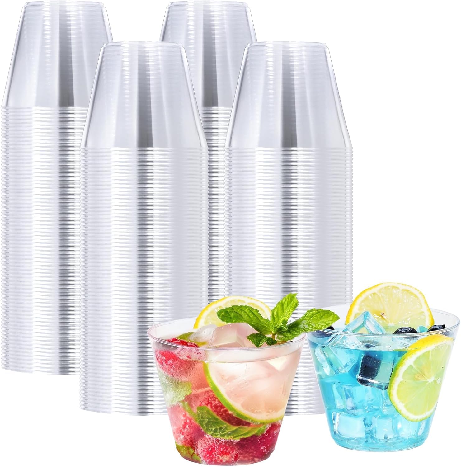 Photo 1 of BYSNOW 9 oz Clear Plastic Cups (100 Pack)