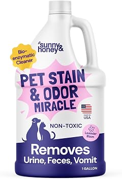 Sunny & Honey Pet Stain and Odor Remover for Carpets, 1 Gallon Lavender