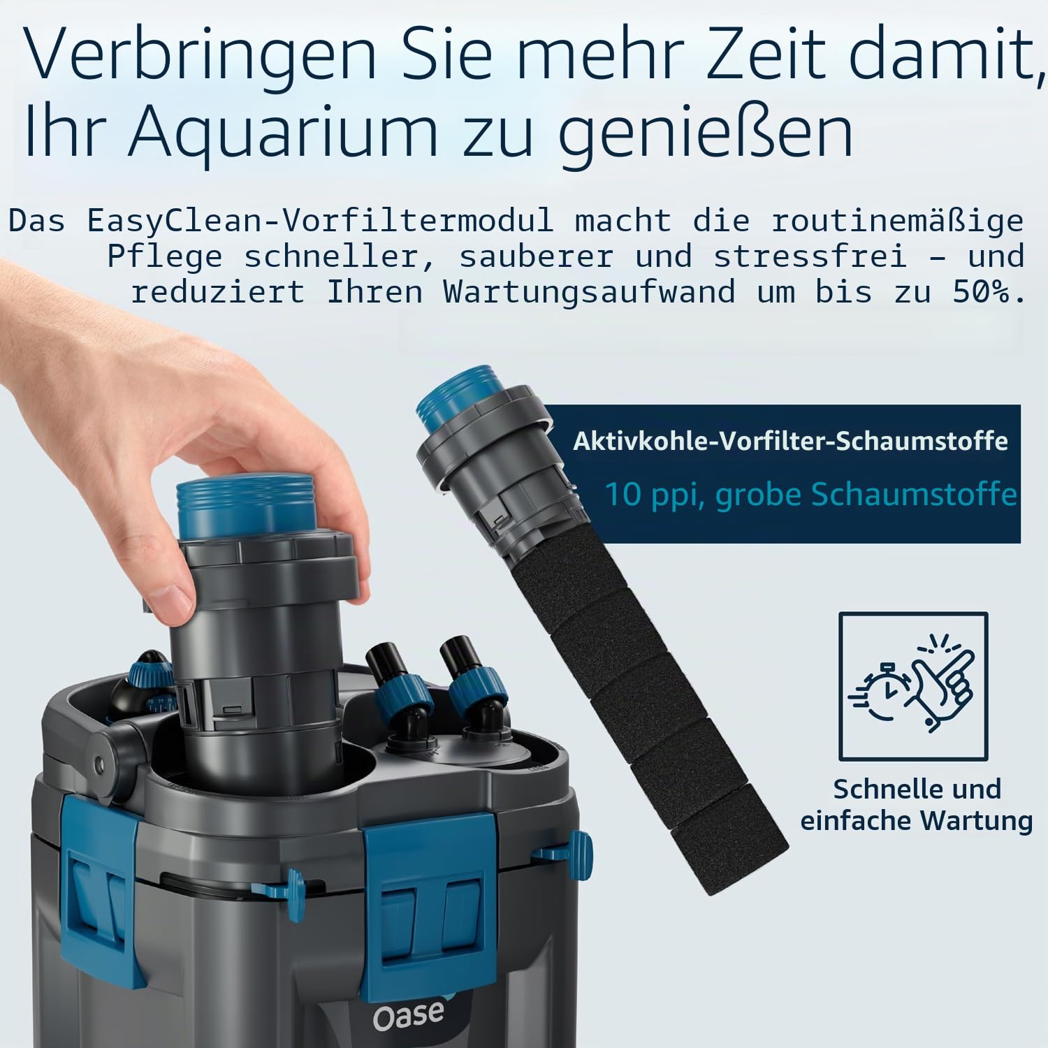 OASE BioMaster 2 Thermo 600 Kanister Filter für Aquarien - Externer Aquarienfilter mit eingebauter Heizung - EasyClean Vorfilter, leiser Betrieb - Süß- & Salzwasser, bis zu 160 Gallonen