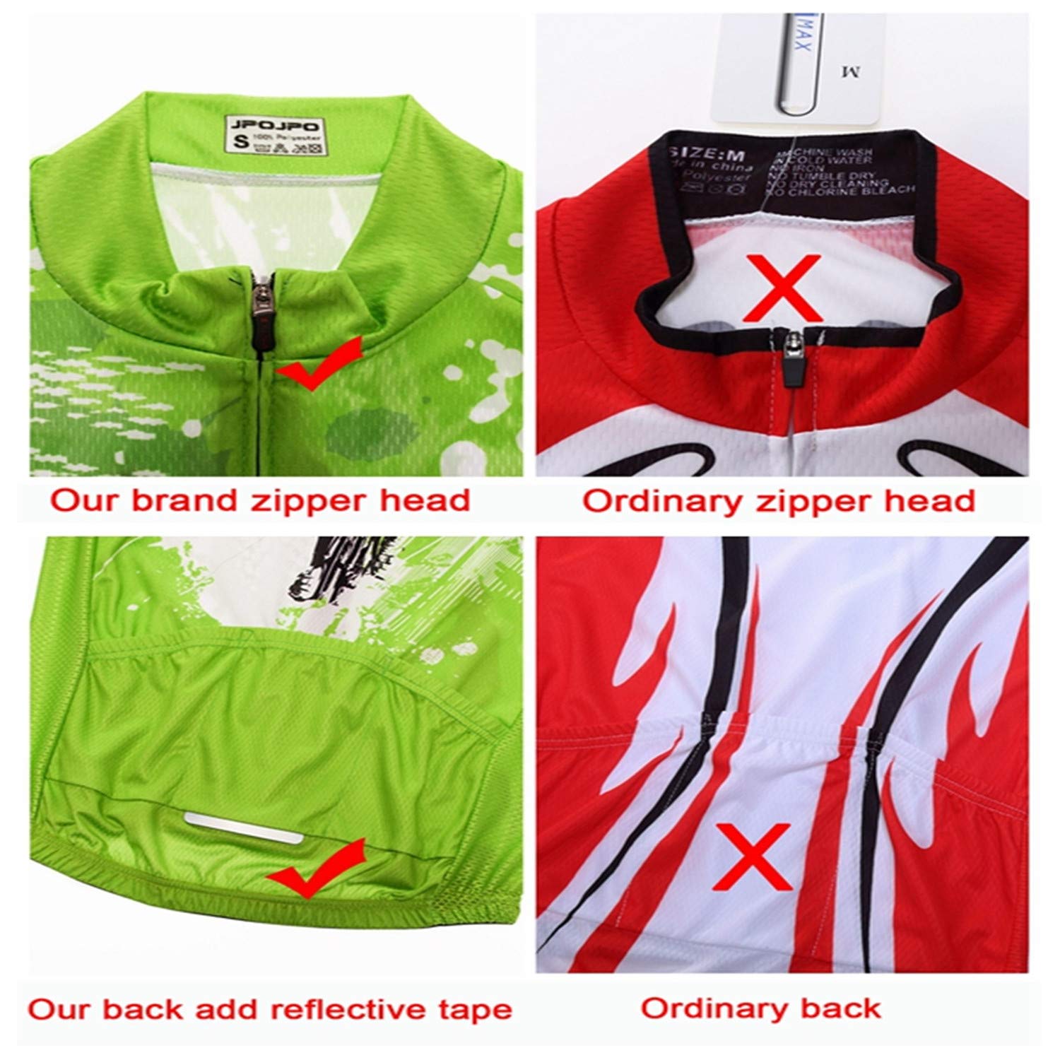 JPOJPO Herren Radtrikot Set Radtrikot Kurzarm + Männer Radhose mit 5D Sitzpolster MTB Fahrradbekleidung