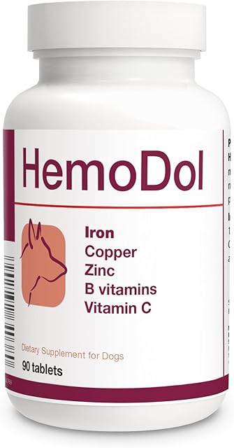 PETS Dolfos HemoDol 90 tablets Iron Support for Dogs Copper Zinc B Vitamins