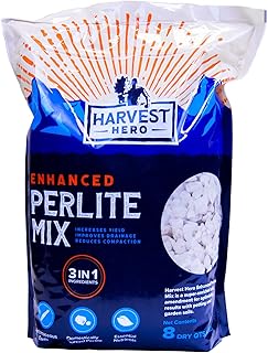 Harvest Hero Enhanced Perlite Soil Mix with Diatomaceous Earth - Perfect Potting Soil Mix for Indoor Plants, Cactus and Bo...