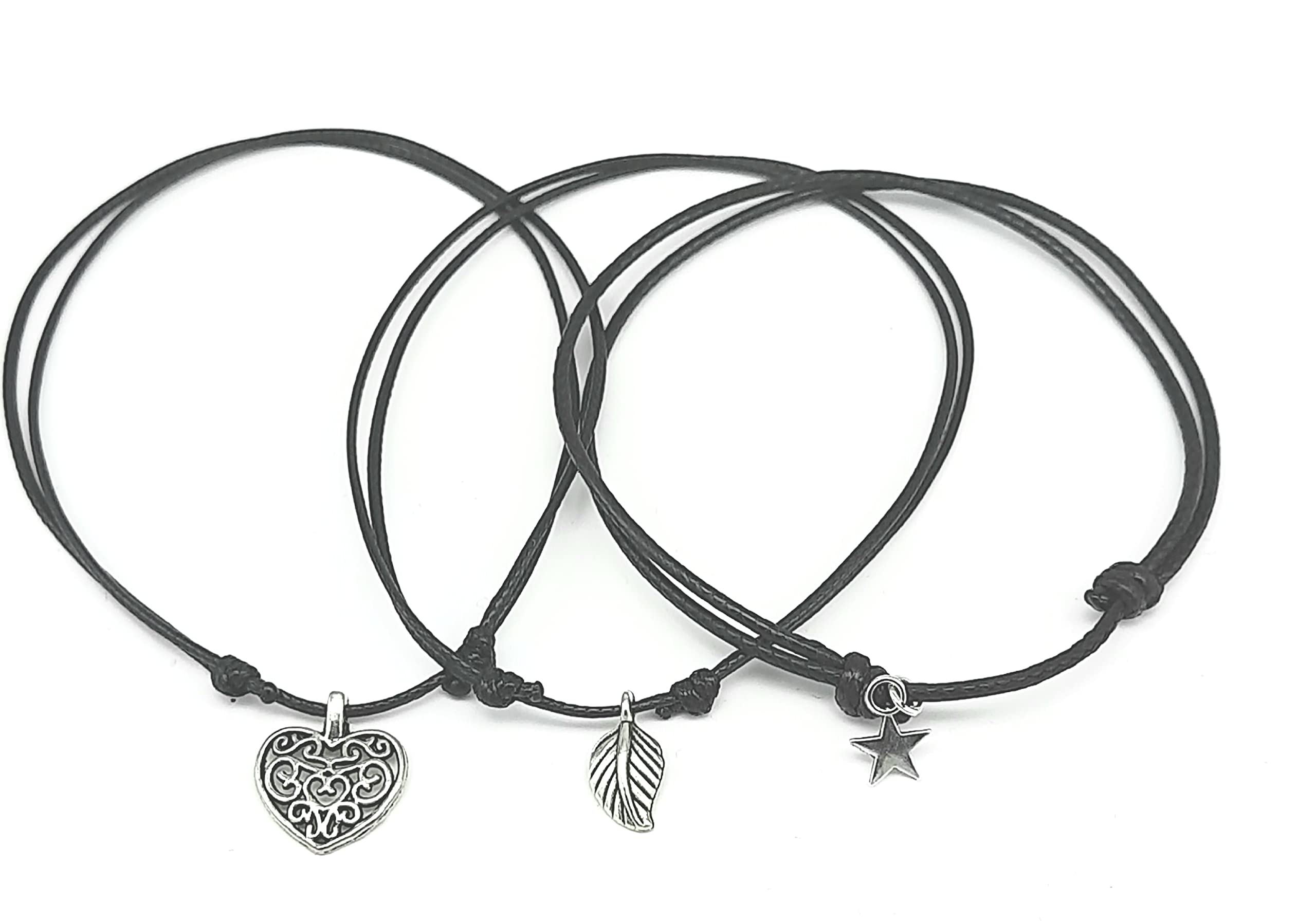 Aks jewelz Black thread anklet combo_leaf_star_Heart Pack of 3 (B09GYKPYRK) Amazon Price History, Amazon Price Tracker
