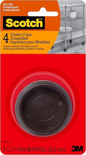 Scotch Almohadillas de fieltro para muebles, 6 almohadillas para muebles para suelos de madera dura, redondas, color marrón, 2 pulgadas de diámetro