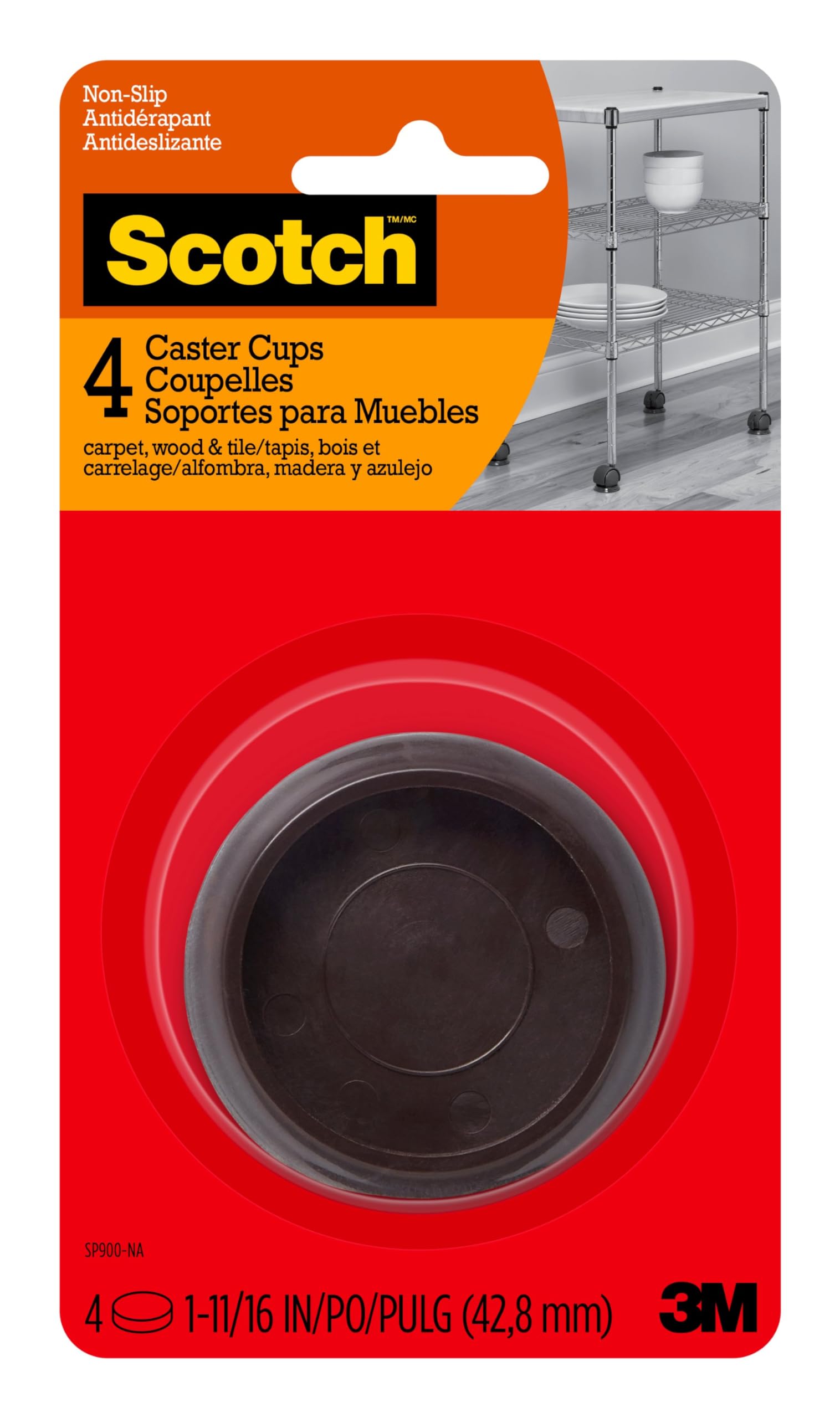 Gobelets ronds pour pieds de chaise Scotch marron emp&ecirc;chant le glissement