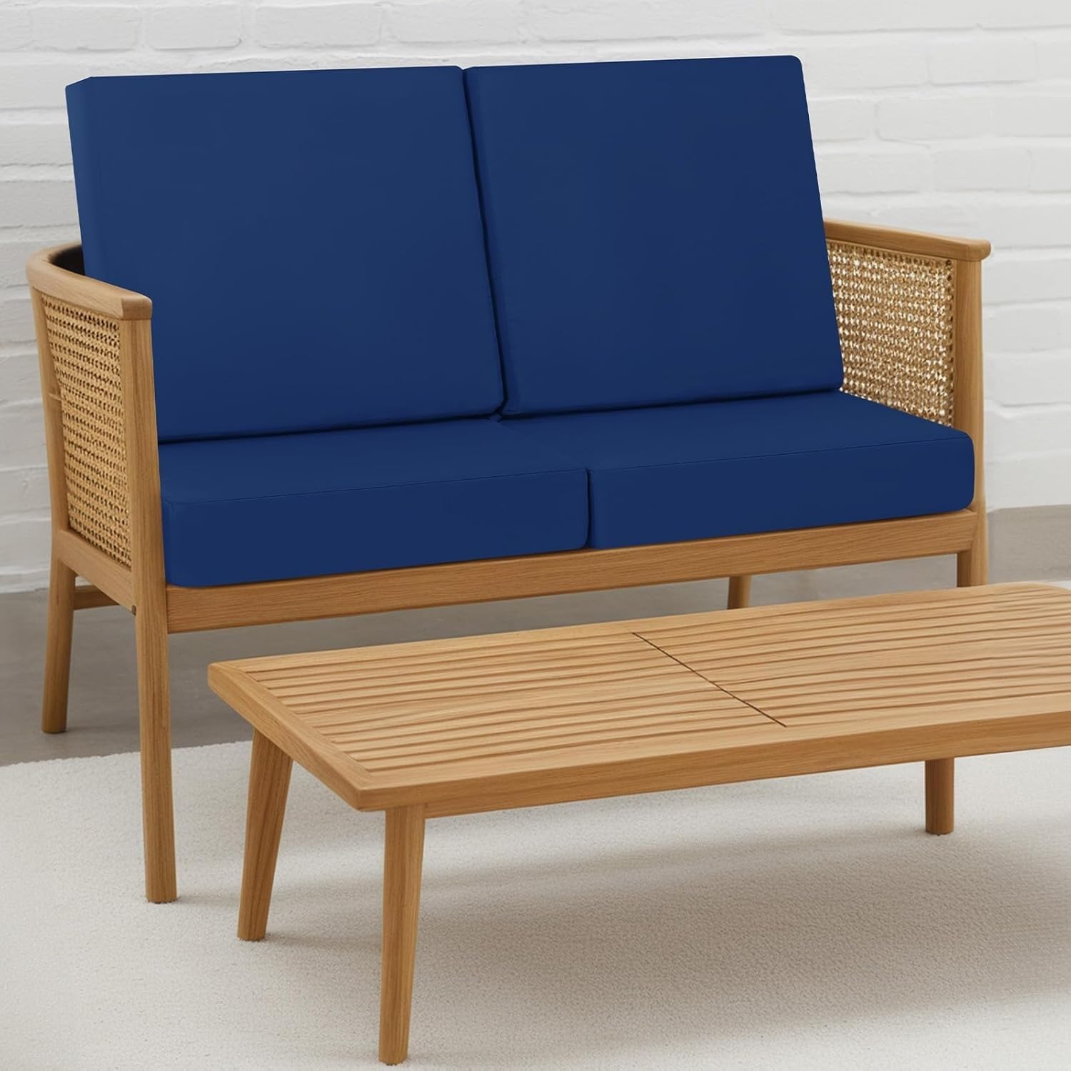 uyeoco Cuscino Della Sedia da Pranzo/Cucina/Giardino/Esterno, Quadrato, 40x40/45x45/50x50, Cuscino Da Divano, Impermeabile Cuscino Per Seduta, Copertura Rimovibile(Beige,50x50x8cm)