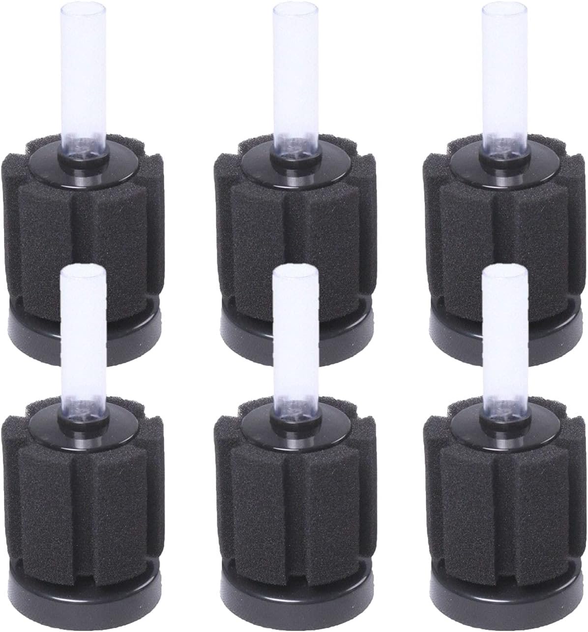 Aquarium Bio Cylinder Nano Sponge Filter 2" x 4.75", Set of 6