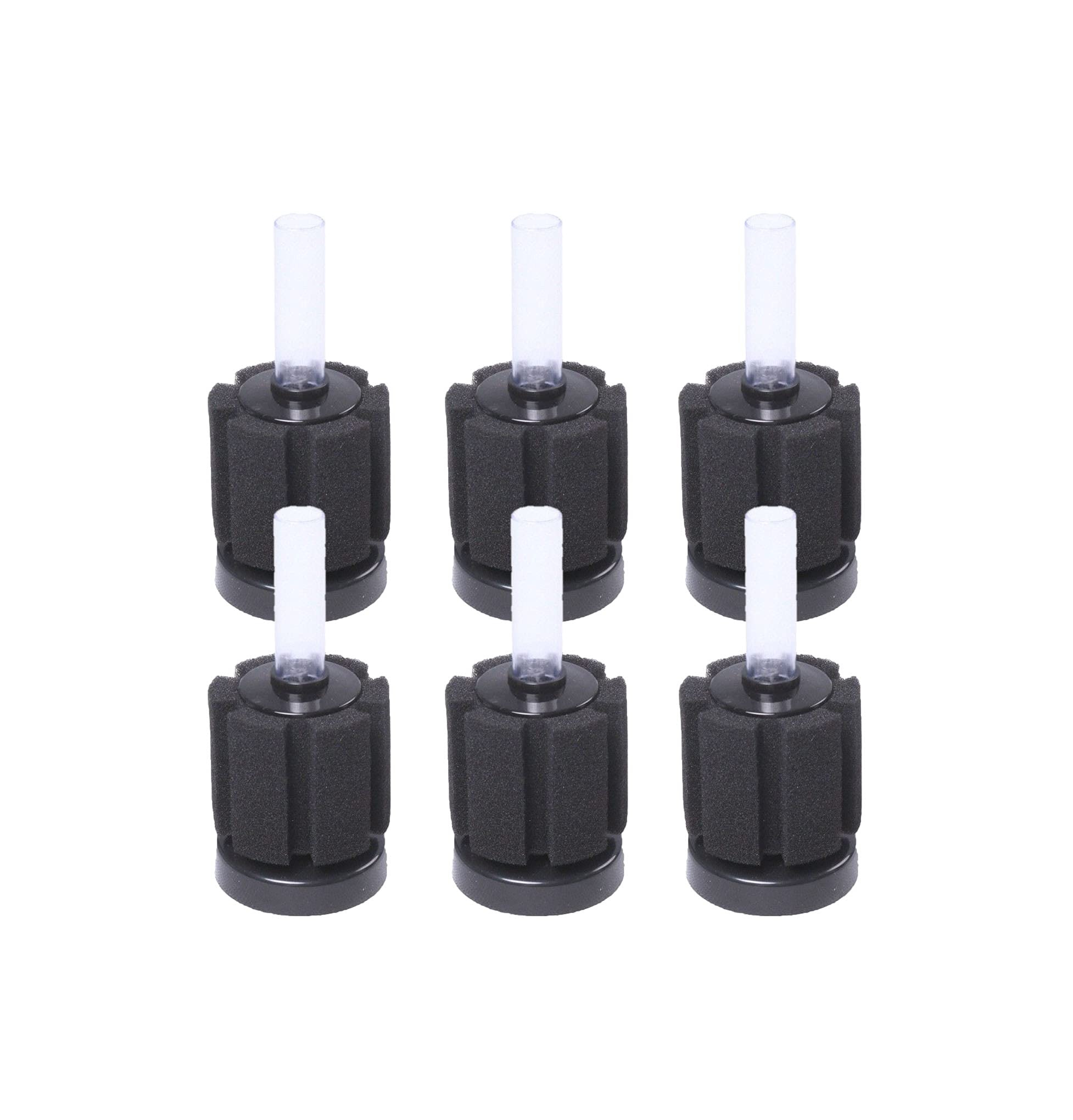 Aquarium Bio Cylinder Nano Sponge Filter 2" x 4.75", Set of 6