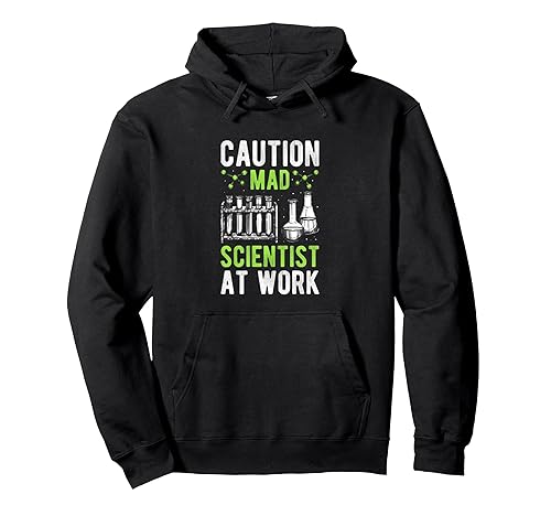 CAUTION Mad Scientist AT WORK Mad Scientist Costume Pullover Hoodie