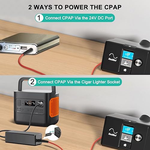 Miniatura 4 de HKY Convertidor de CC de repuesto con 2 cables para Resmed Airsense 11/Airsense 10/AirCurve 10/Airmini Series CPAP Fuente de alimentación de máquina