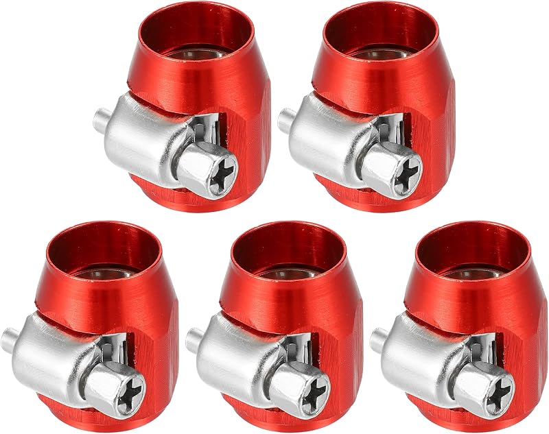 Abraçadeira hexagonal para mangueira flexível AN4 X AUTOHAUX vermelha – 5 unidades