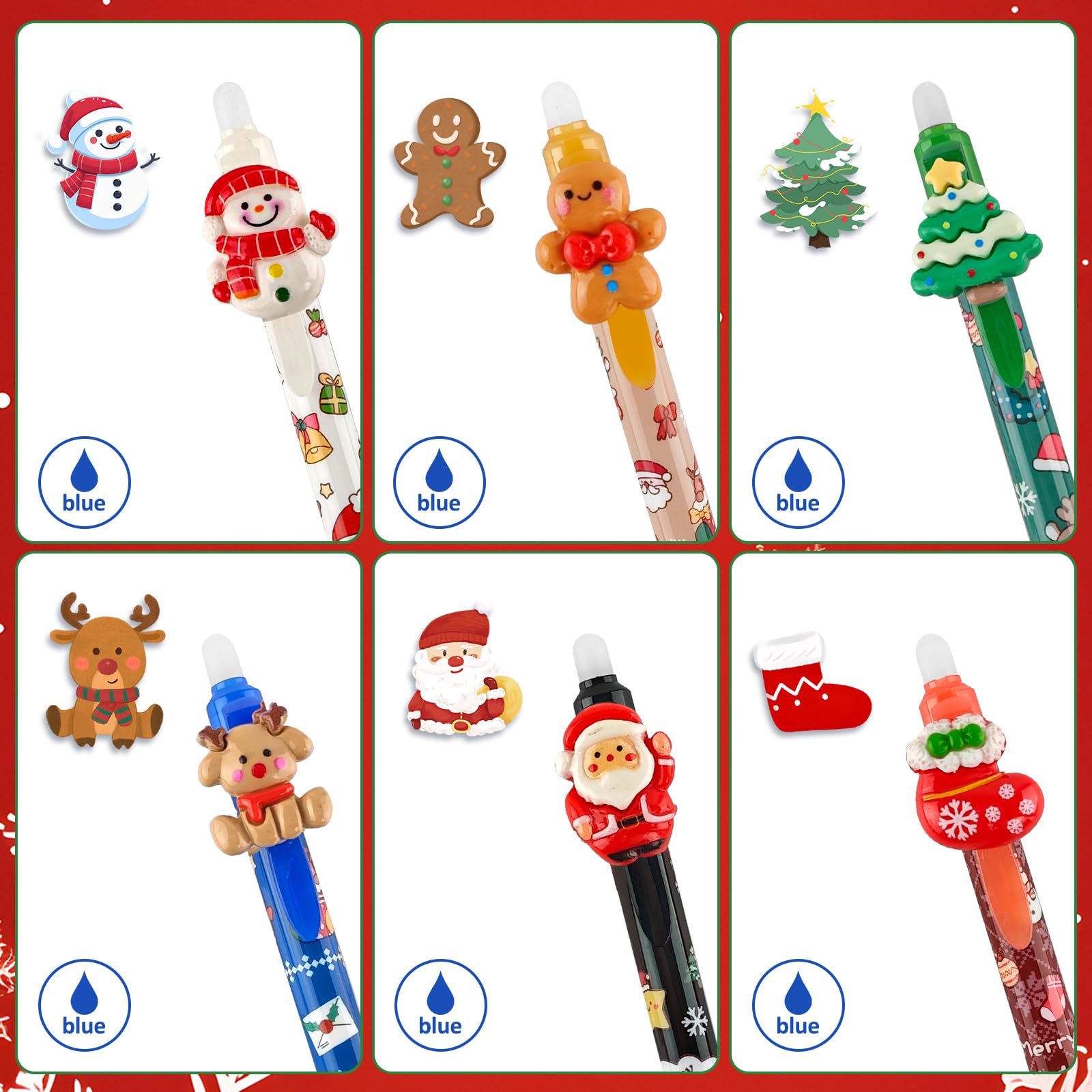 Mluchee 50 Stück Weihnachts-Stifte, Gel-Tinte, Winter-Motto-Party