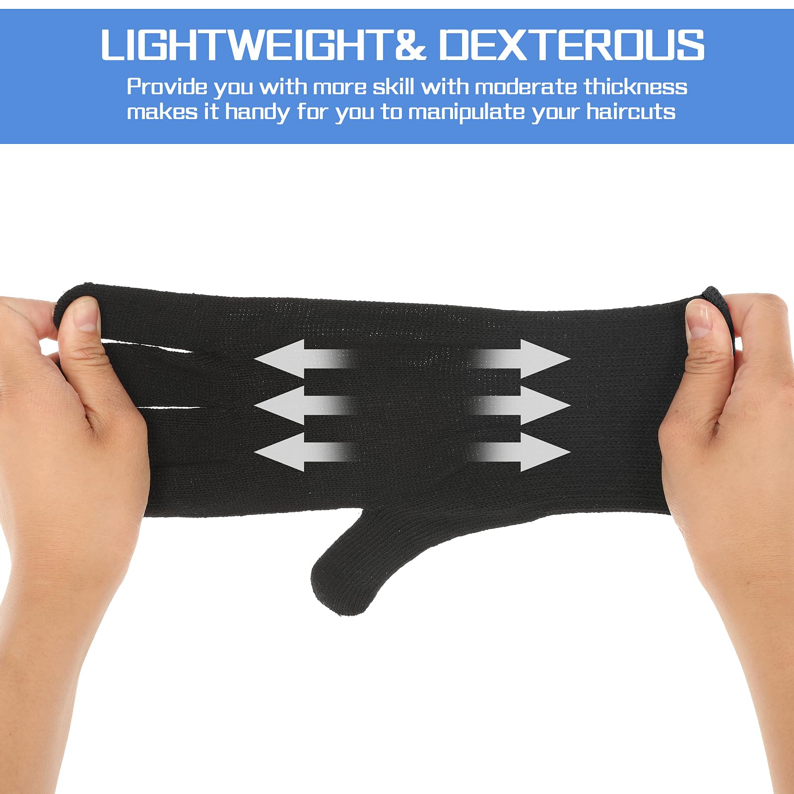WLLHYF Lot de 2 gants professionnels résistants à la chaleur pour la coiffure - Blocage de la chaleur pour fers à friser et fers à friser - Gants résistants à la chaleur (2, bord noir)