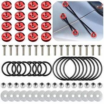 Bumper Quick Release Kit,Quick Release Bumper Clips for Car Red
