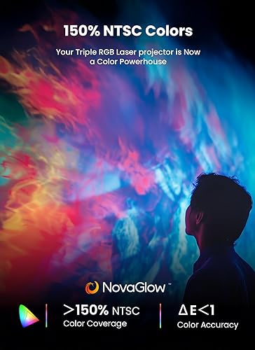 Miniatura 4 de Yaber K300s Proyector de alcance ultra corto, proyector láser triple con soporte 4K, imagen de 100 pulgadas a 9 pulgadas, Dolby Vision, 150% NTSC,