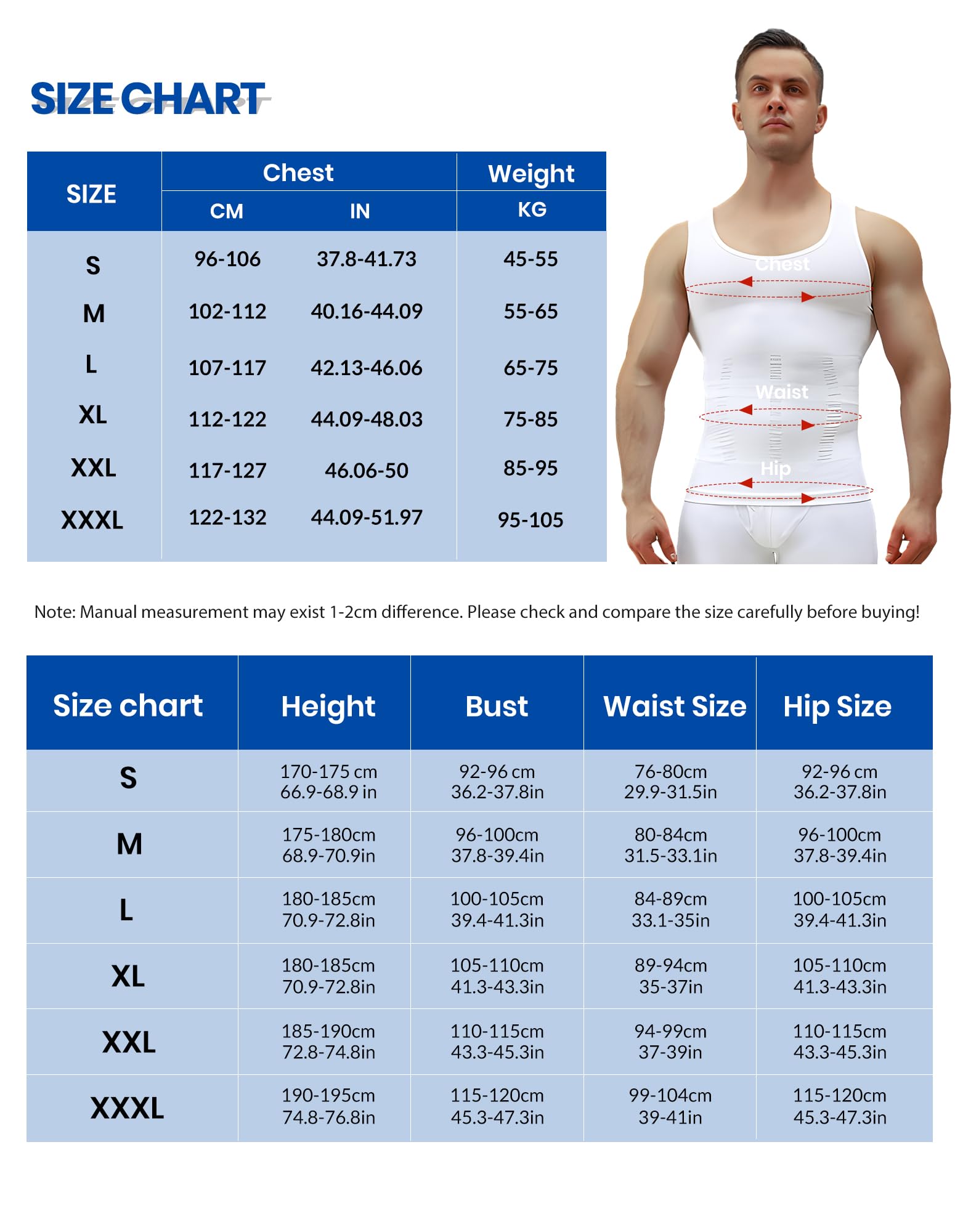 MEETYOO Koszulka kompresyjna męska typu tank top, bielizna modelująca bez rękawów, koszulka na siłownię, sport, podkoszulek dla mężczyzn, bodybuilding, trening, body Shaper, biały, XL