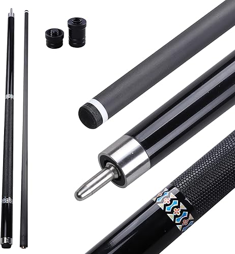 CROWN ME Carbon Fiber Pool Cue Stick, 12.5mm Tip Soft Grip Billiard Carbon Fiber cue, Weight 20OZ Cue Stick, 58" Pool Table Sticks