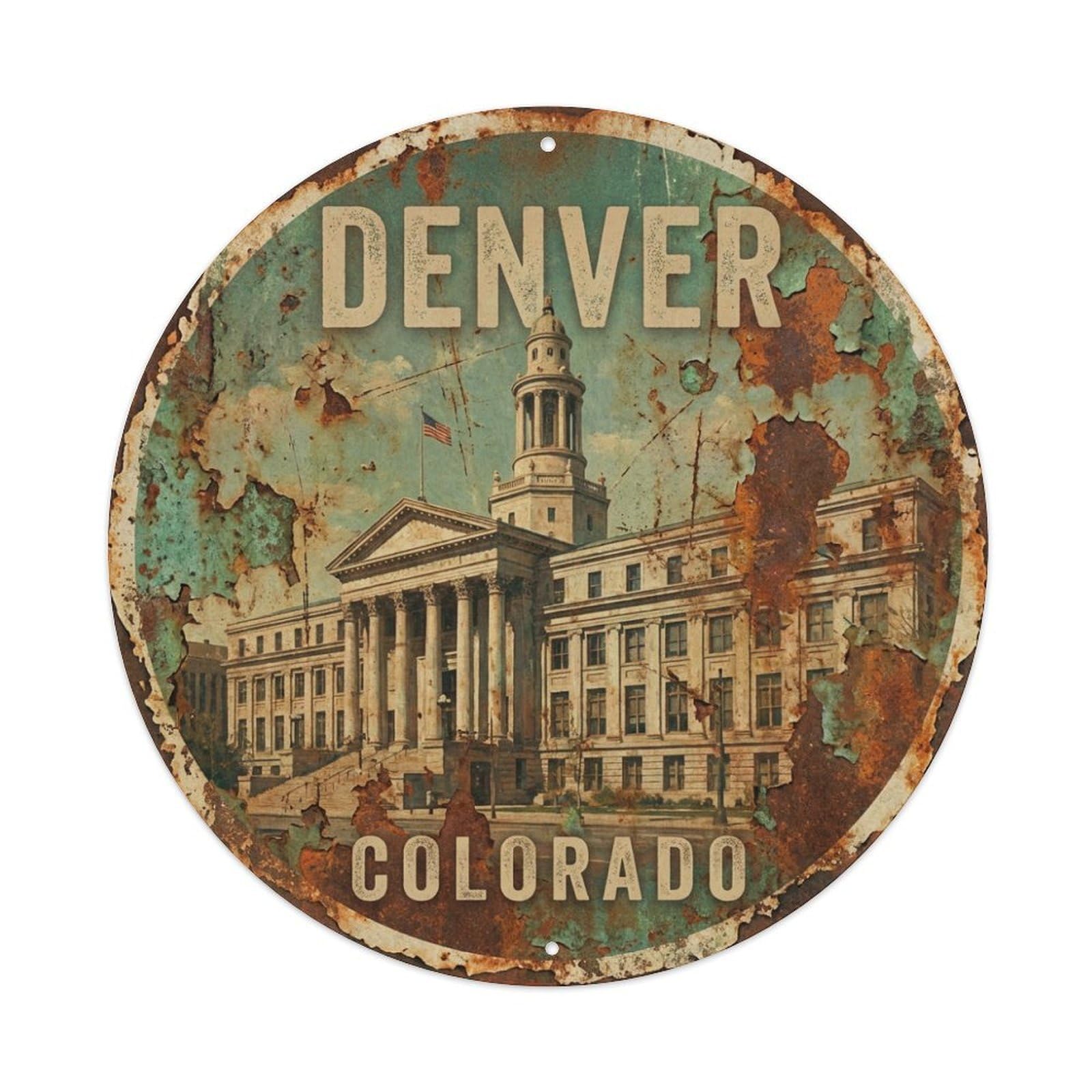 Tgrcjimh Style Metal Tin Sign Usa Vintage Travel Denver