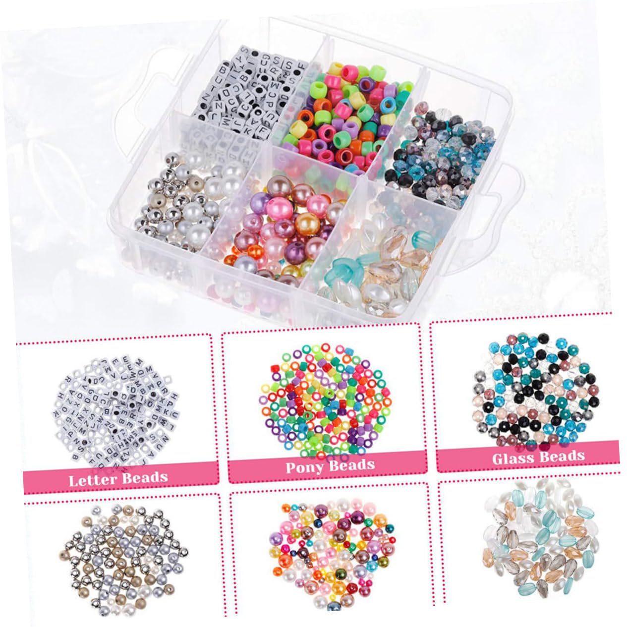 Hohopeti Kit de Fabrication de Bijoux DIY 1186 Pièces, Trois Couches