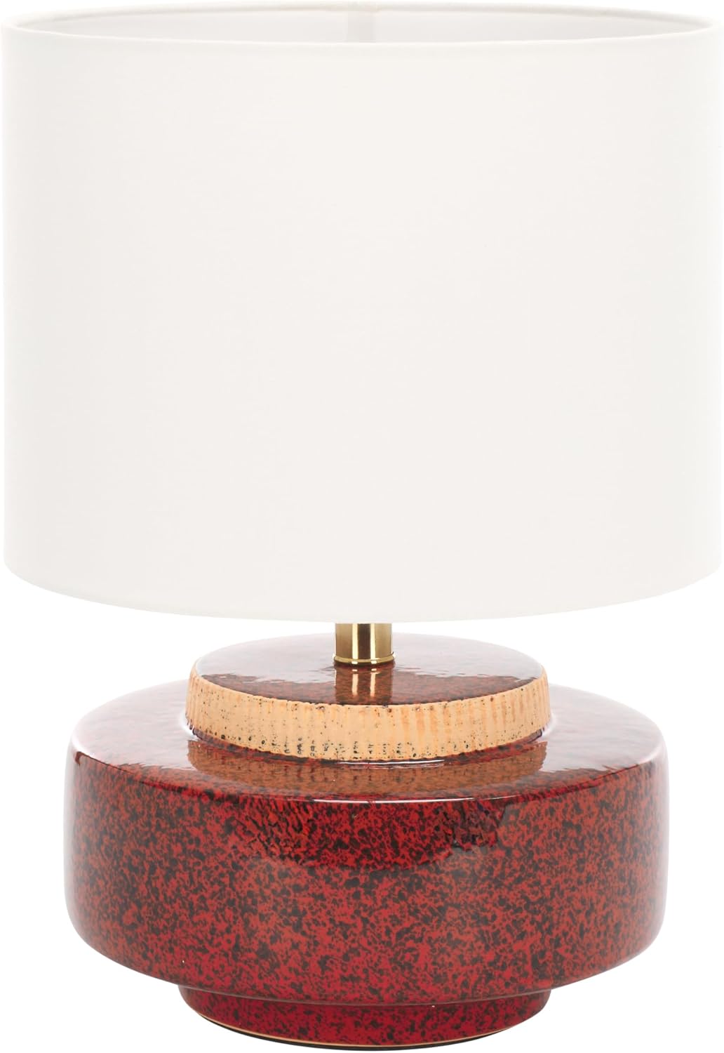 SAFAVIEH Lighting Collection Chels Red & Brass 19-inch Ceramic Table Lamp for Bedroom, Living Room, Home Office, Desk, Nightstand