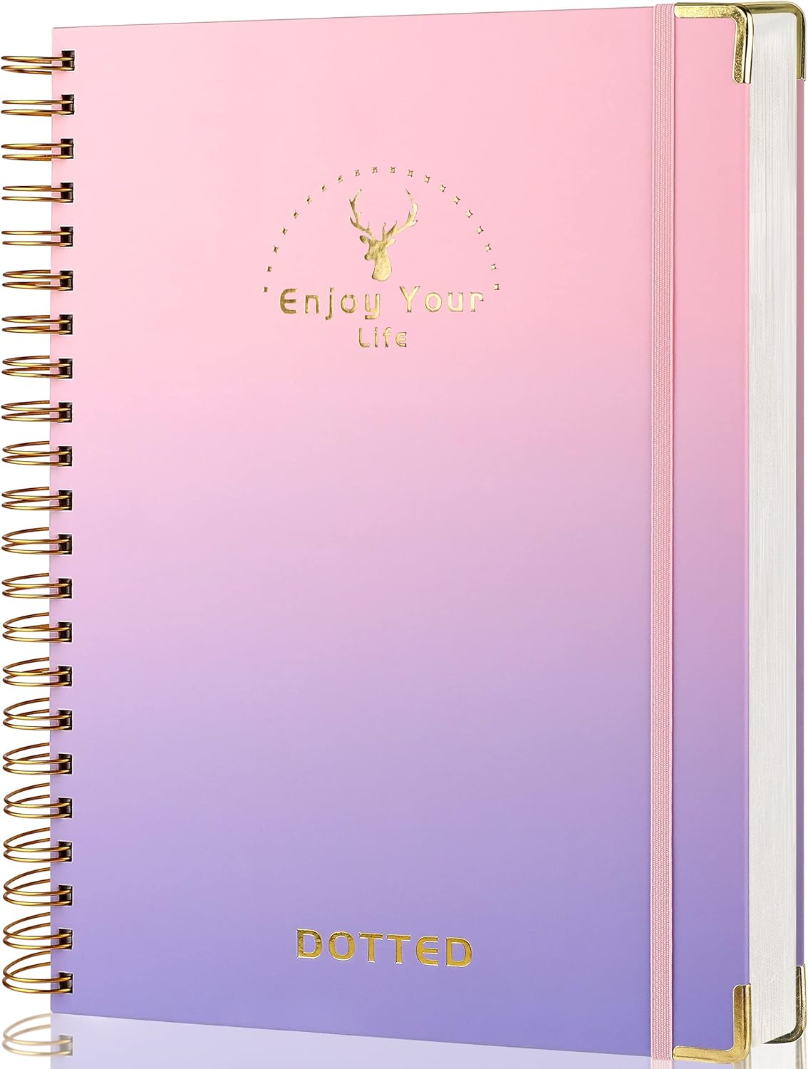 Smarpau Spiral Notebook, 8.5" x 11" Large Dotted Notebook College Ruled, 120 GSM