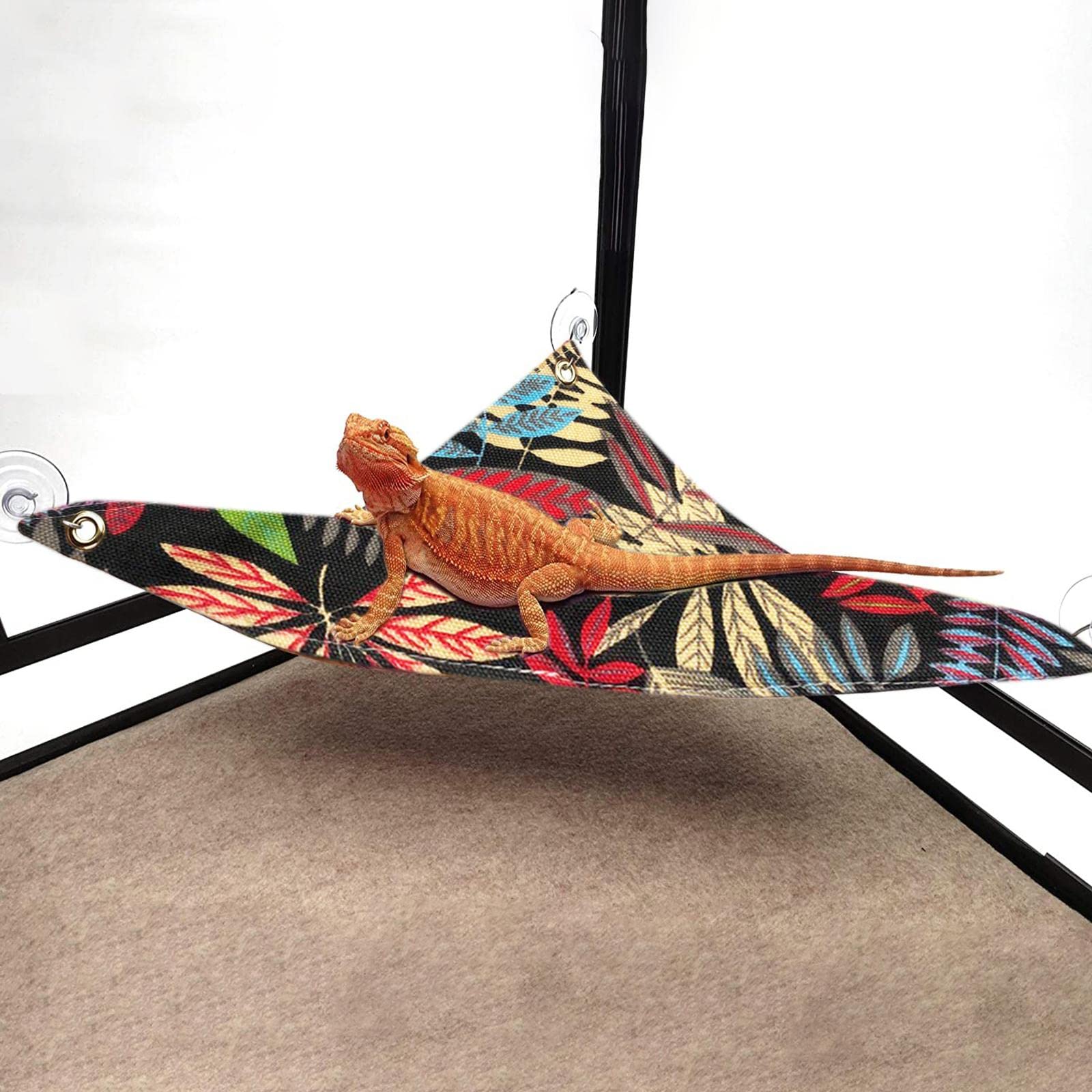 Reptiles Lagartos Serpientes Hamaca Tumbona Escalera Accesorios Cama Colgante Juguetes Negro L, 4 Piezas