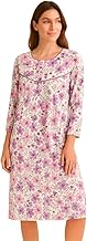 Women's Long Sleeve 100% Cotton NightDress – Soft and Comfortable Floral Print Sleepwear