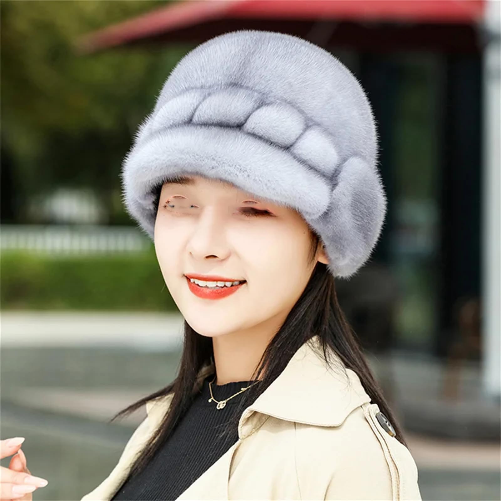 Mkjuuior Cappello invernale in peluche da donna per attività all'aperto
