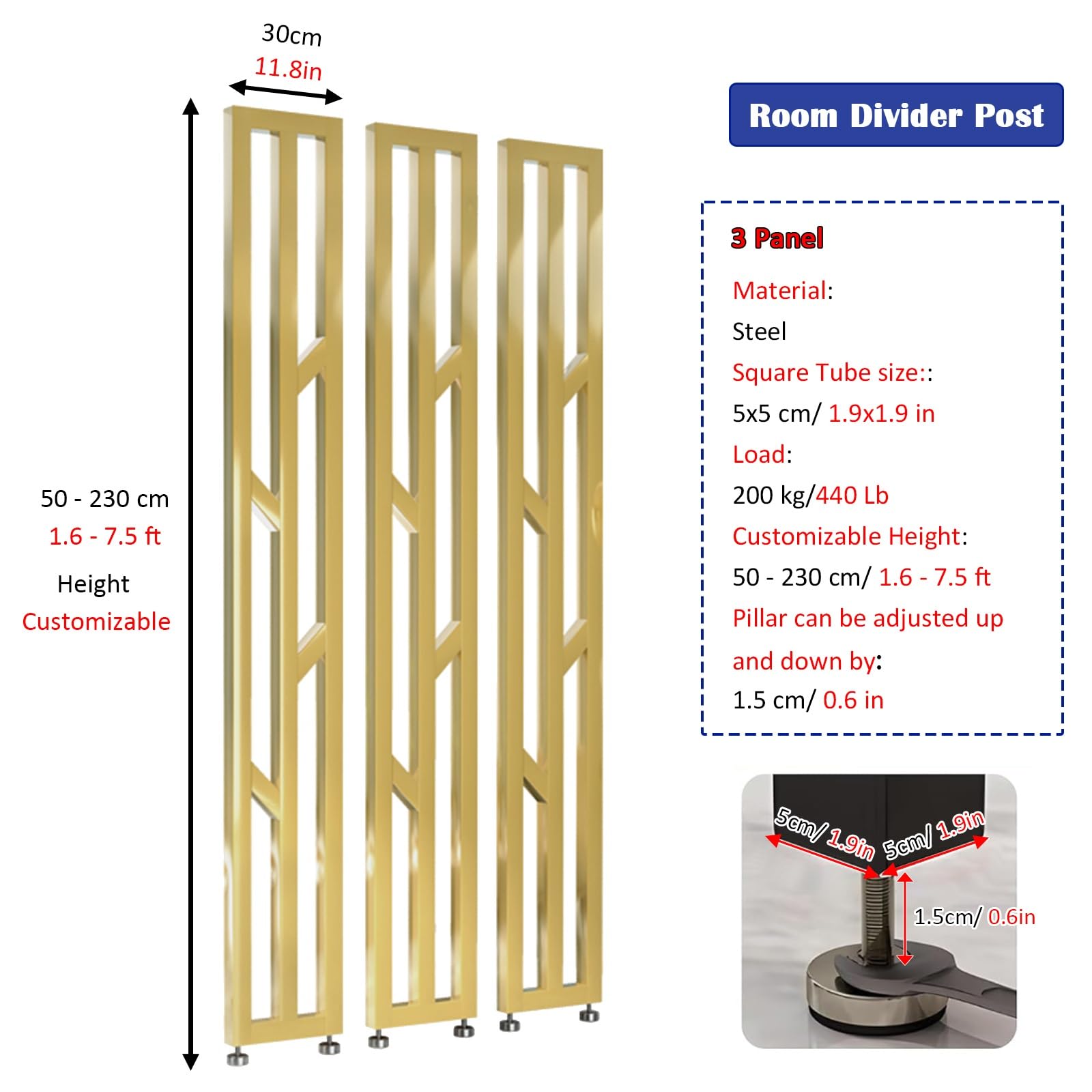 Divisor de habitación de 3 paneles de piso a techo para hoteles, estudio, bares, separadores de habitación versátiles de pared, ideal para el hogar y la oficina