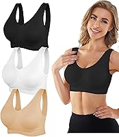 YADIFEN Women's Wireless Sports Bras 3/4/6 Pack - Seamless Comfort Sleep Yoga Bra with Removable Pads S-4XL