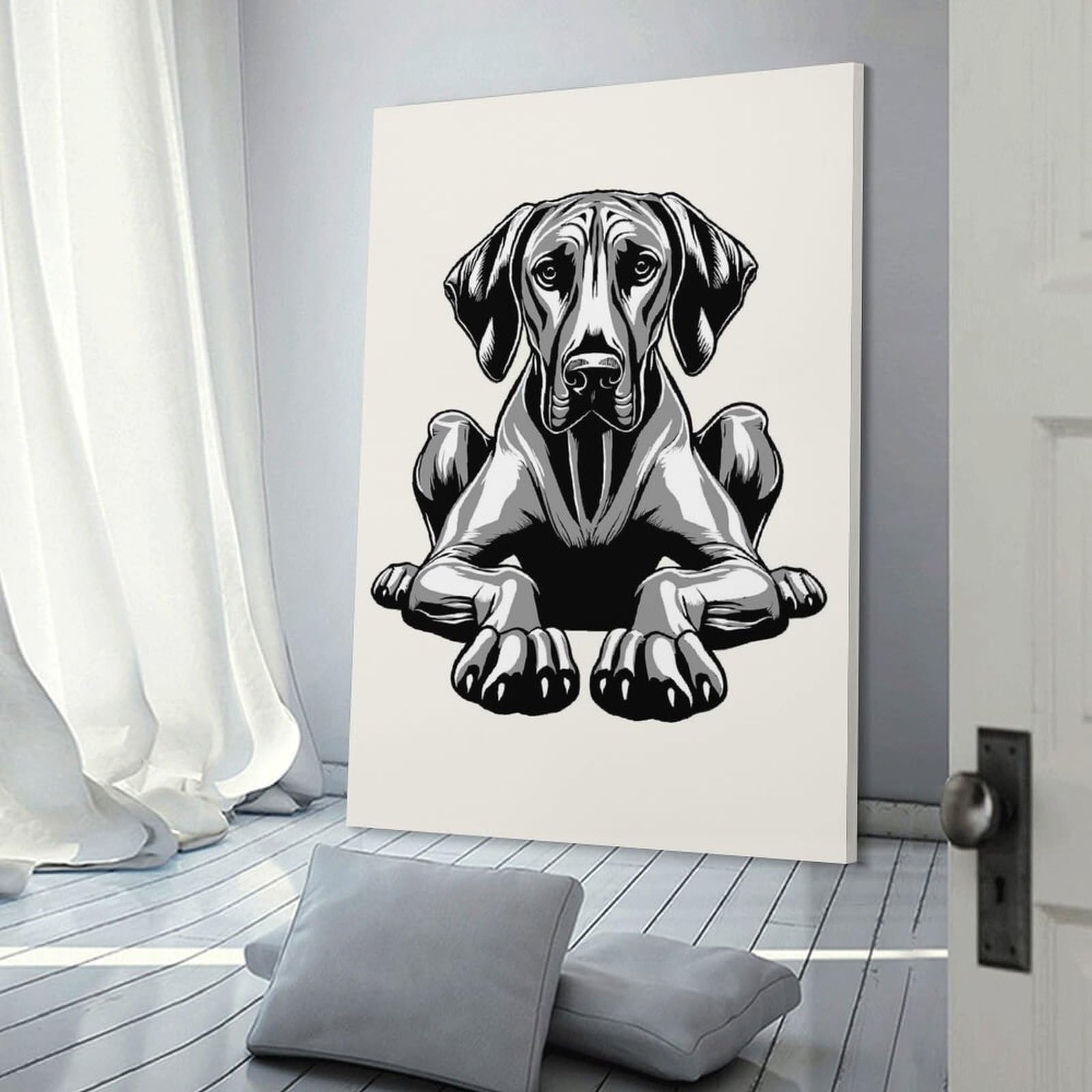 Junmoney Rhodesian Ridgeback(2) Canvas Wall Decor, 08x12inch(20x30cm), for New Homes, Bedrooms Or Workspaces, Gift Idea for Housewarming And Birthdays