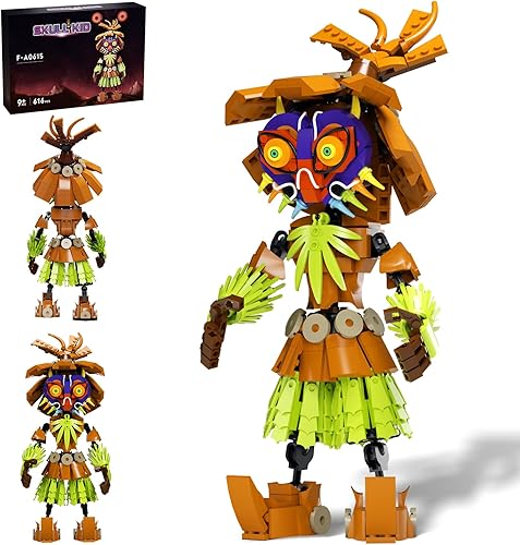 Taojiyuan BOTW Skull Kid con bloques de construcción de máscara de Majora, BOTW Link figura de acción con máscara de Majora, colección movible,