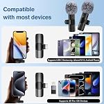 Professional Wireless Microphone for iPhone,iPad,Android, Lavalier Lapel Mic for Video Recording, Mini Mic Crystal Clear Recording with USB-C for Content Creators Vlog YouTube Tiktok Podcast Interview