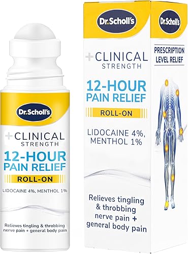 Dr. Scholl's Clinical Strength - Líquido para aliviar el dolor de 12 horas, 3 onzas - 4% de lidocaína para un potente entumecimiento, alivio