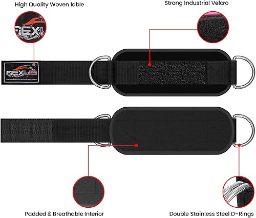 Miniatura 4 de Correa de tobillo para máquina de cable, cable profesional, puños de gimnasio para piernas, entrenamientos de glúteos, extensiones de piernas,